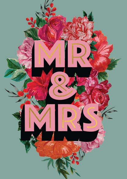 Mr And Mrs Foil Greeting Detail Card