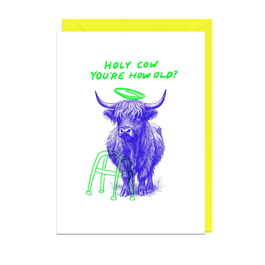 Holy Highland Cow Birthday Card