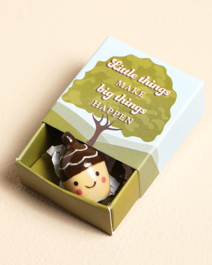 Acorn Tiny Ceramic Token In Matchbox