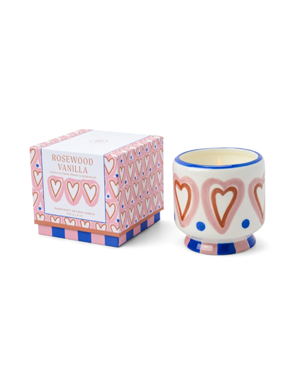 Hearts A Dopo Ceramic Candle Rosewood Vanilla By Paddywax