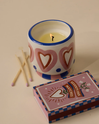 Hearts A Dopo Ceramic Candle Rosewood Vanilla By Paddywax