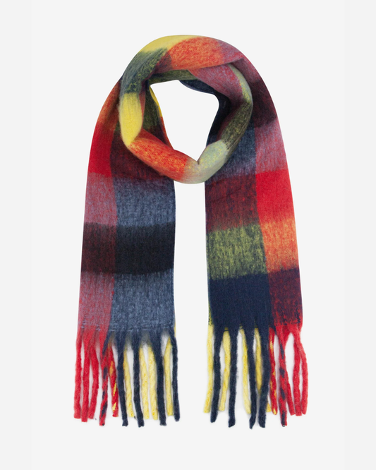 Allie Checked Blanket Scarf Red