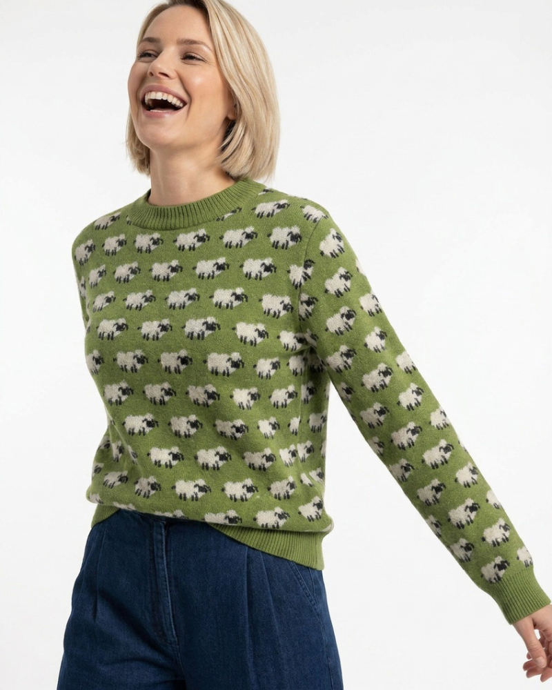 All Over Repeat Fluffy Sheep Jumper