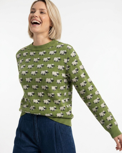 All Over Repeat Fluffy Sheep Jumper
