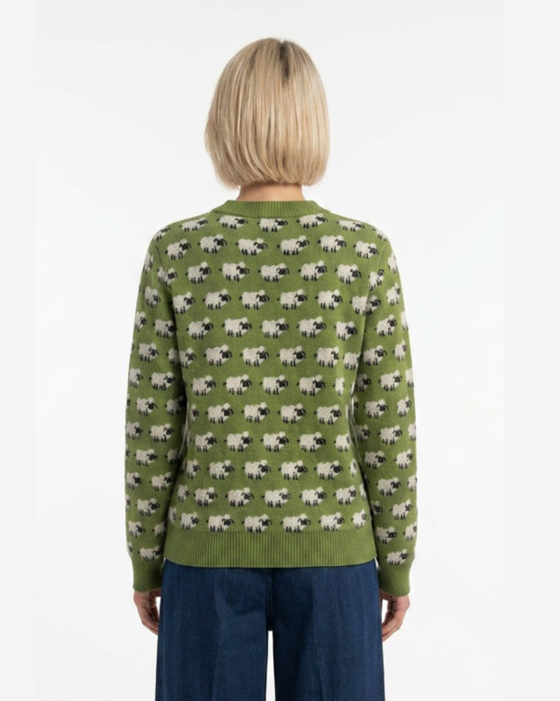 All Over Repeat Fluffy Sheep Jumper