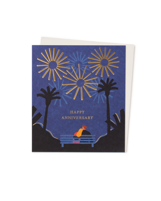 Happy Anniversary Fireworks Greeting Card