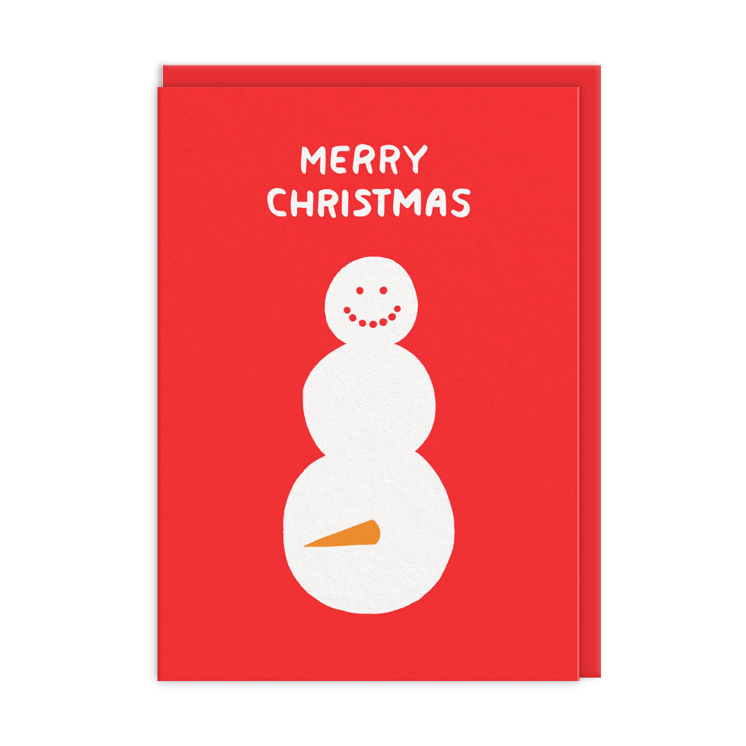 Merry Christmas Snowman Greeting Card