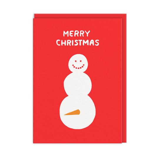 Merry Christmas Snowman Greeting Card