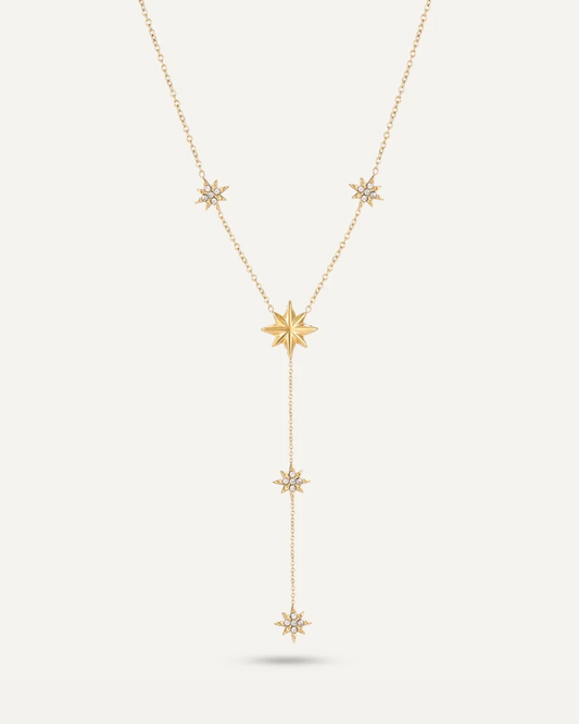 Astra Star Lariat Gold Necklace