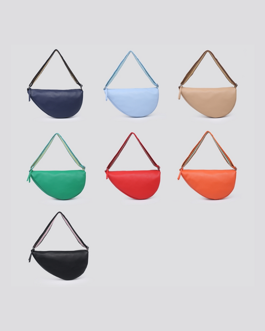 Asymmetric Vegan Leather Crossbody Bag Assorted Colours