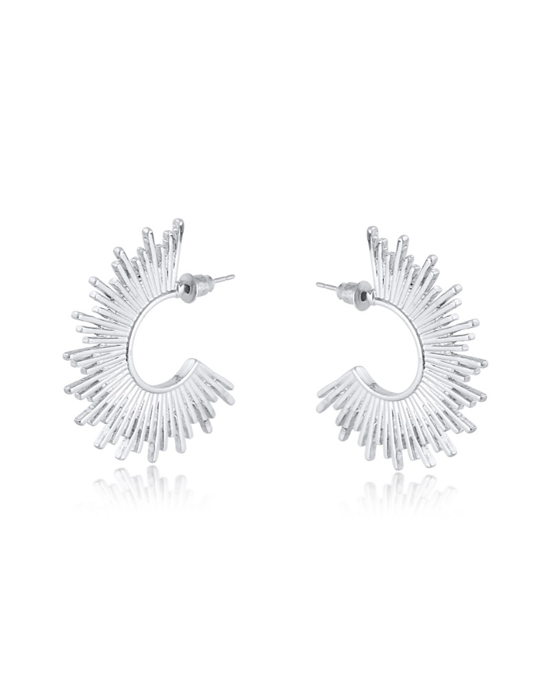 Amanda Sunburst Earrings In Silver