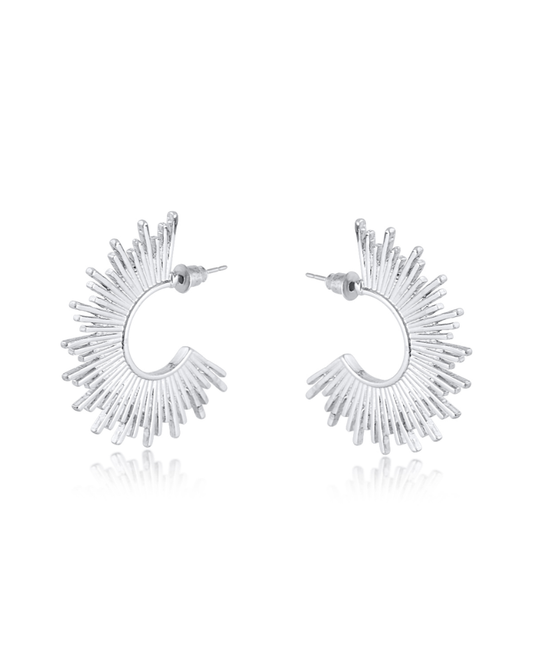 Amanda Sunburst Earrings In Silver