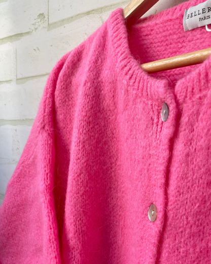 Mohair Cropped Sleeve Cardigan All Colours