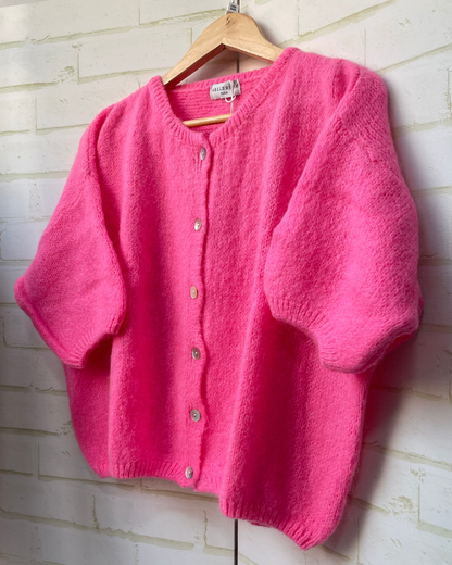 Mohair Cropped Sleeve Cardigan All Colours