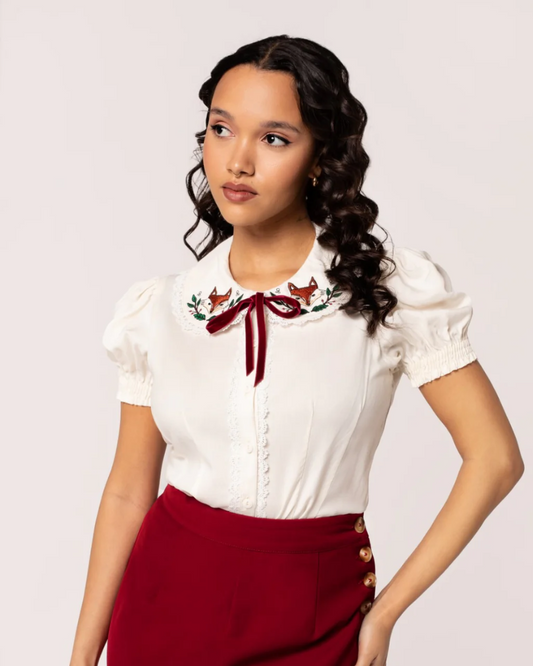 Basil Woodland Fox Blouse