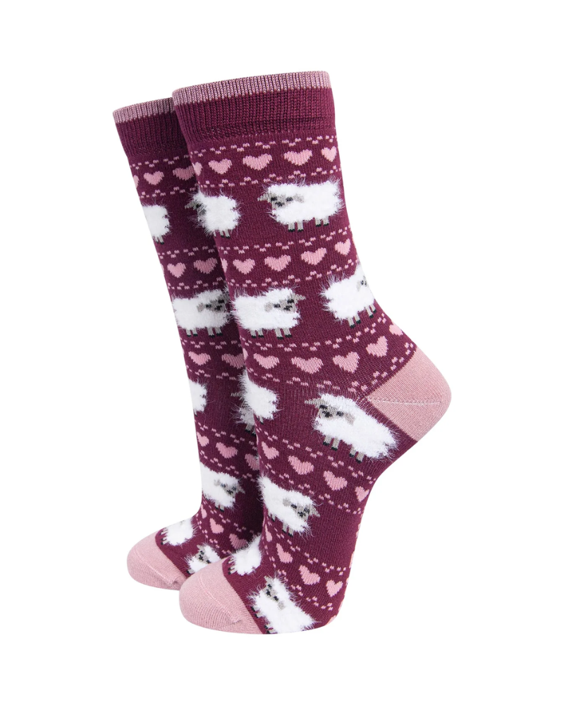 Berry Sheep Unisex Fluffy Bamboo Socks