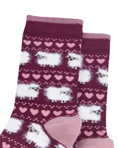 Berry Sheep Unisex Fluffy Bamboo Socks