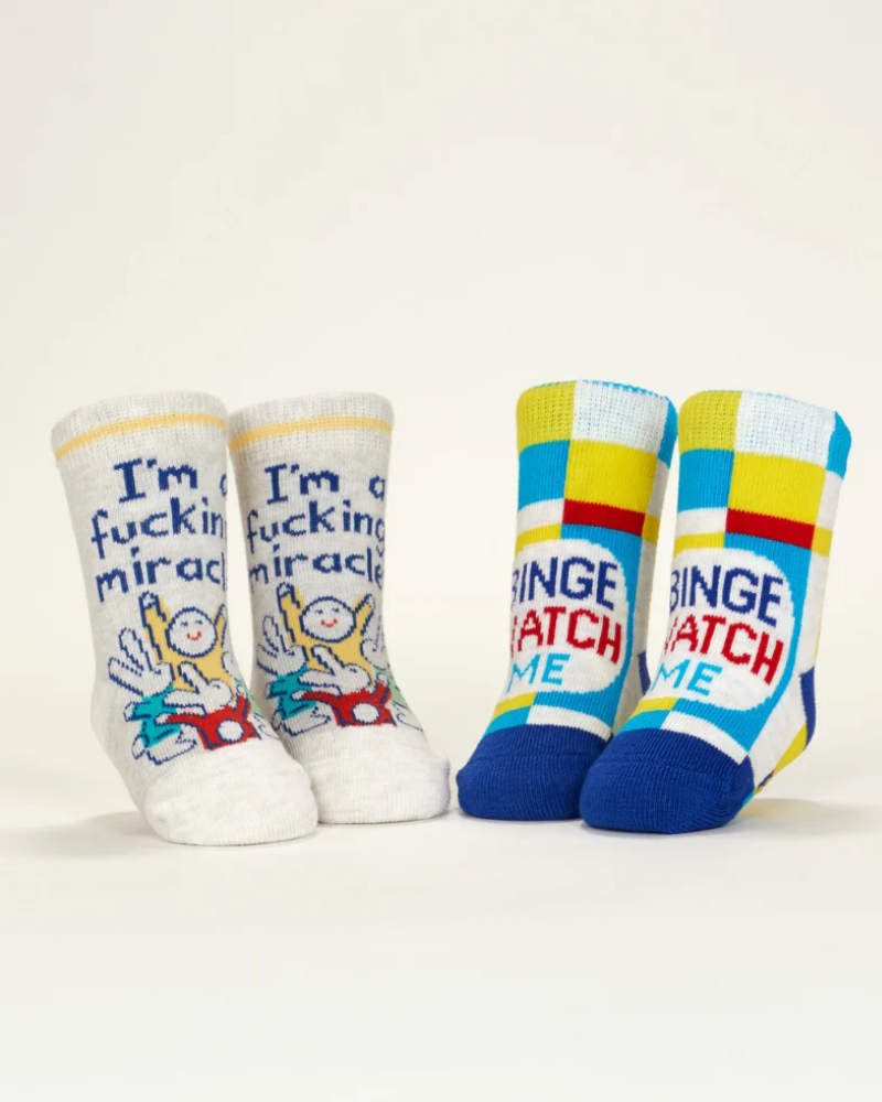 Binge Watch Me & Miracle Baby Socks Set Of Two
