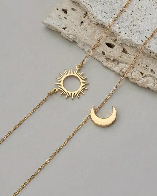 Gold Sun And Moon Bracelets