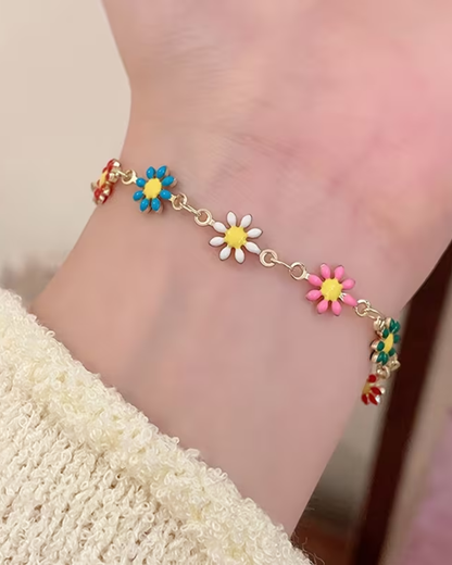 Rainbow Daisy Chain Bracelet