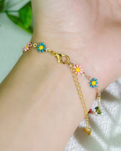 Rainbow Daisy Chain Bracelet