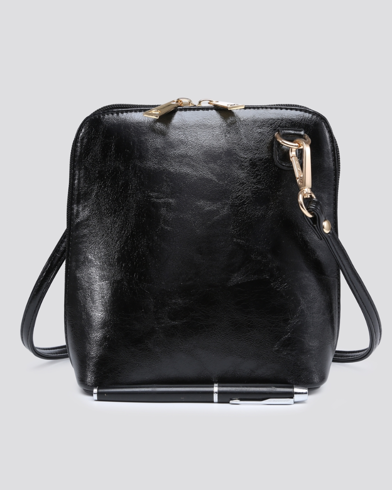 Zip Around Vegan Leather Crossbody Bag Assorted Colours