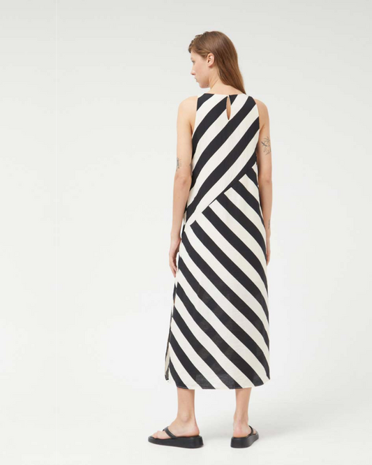 Monochrome Stripe Maxi Dress by Compania Fantastica