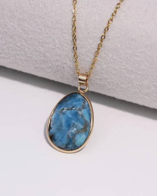 Apatite Teardrop Gemstone Necklace