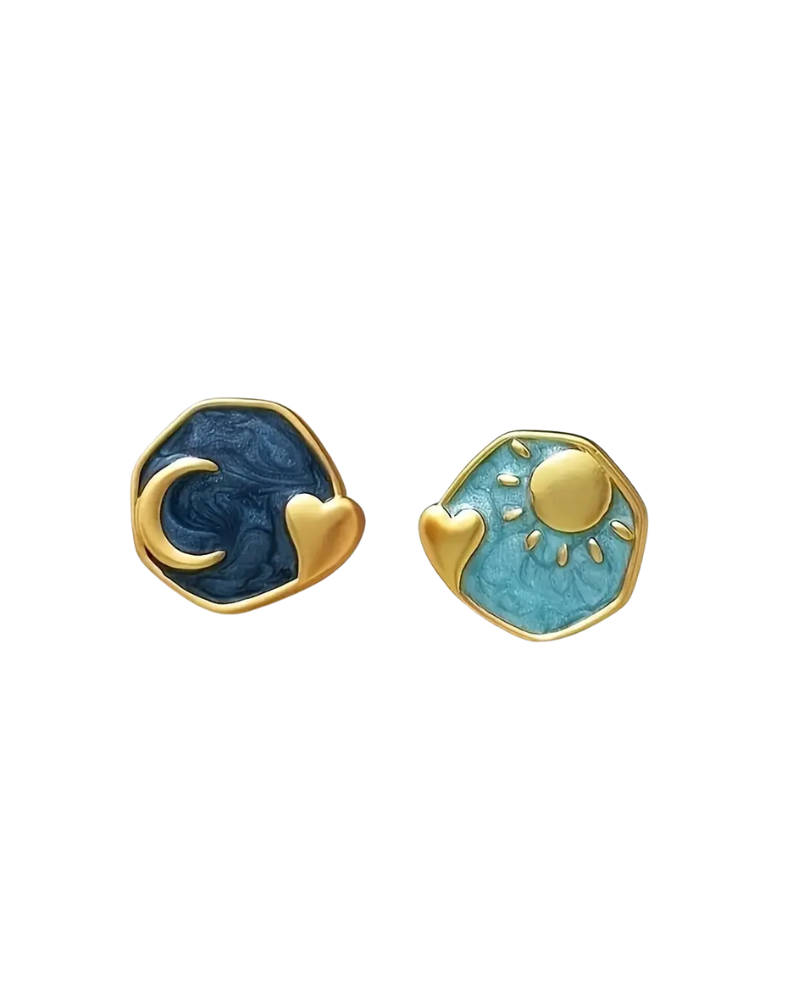 Boho Sun And Moon Celestial Earrings