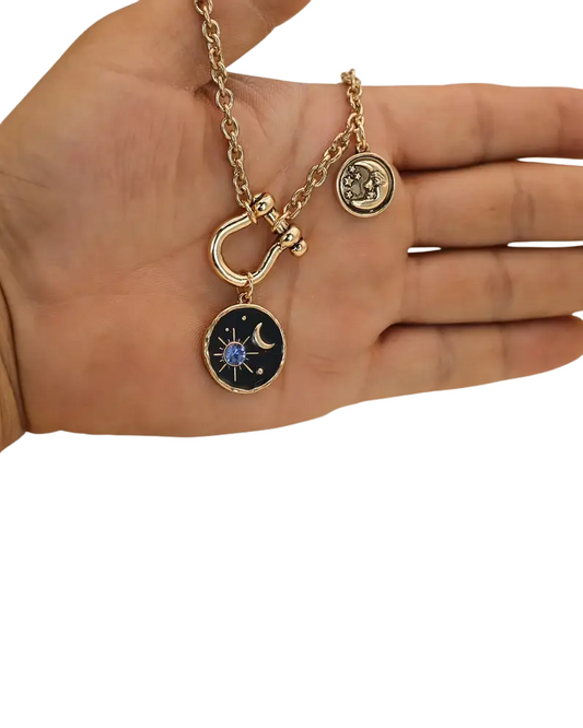 Boho Sun And Moon Celestial Necklace