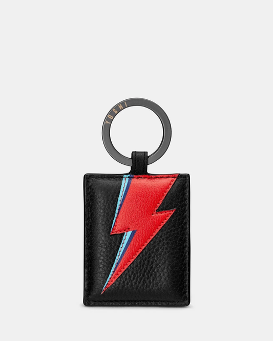Bowie Lightning Bolt Real Leather Keyring
