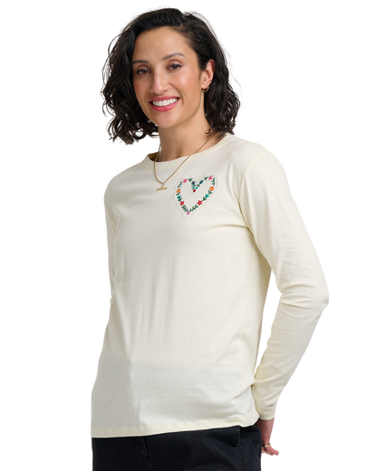 Heart Flower Brunswick Jersey Top