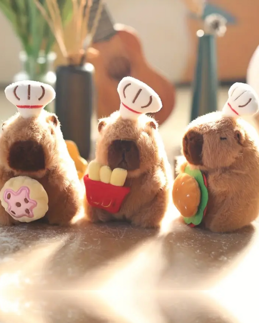 Capybara Burger Chef Plushy Bag Charm