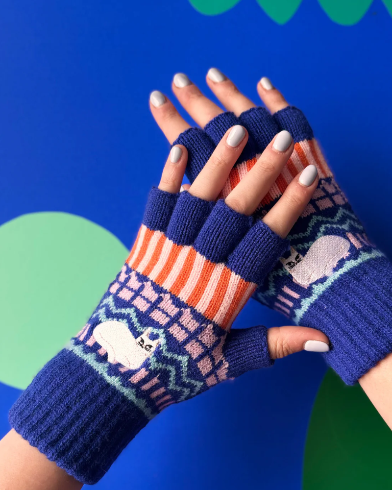 Cat Nip Fair Isle Fingerless Gloves
