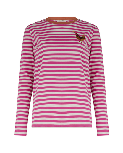 Chicken Flower Striped Brunswick Top