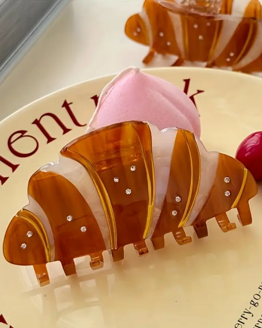 Croissant Pastry Hair Claw