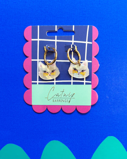 Catnip Cat Hoop Earrings