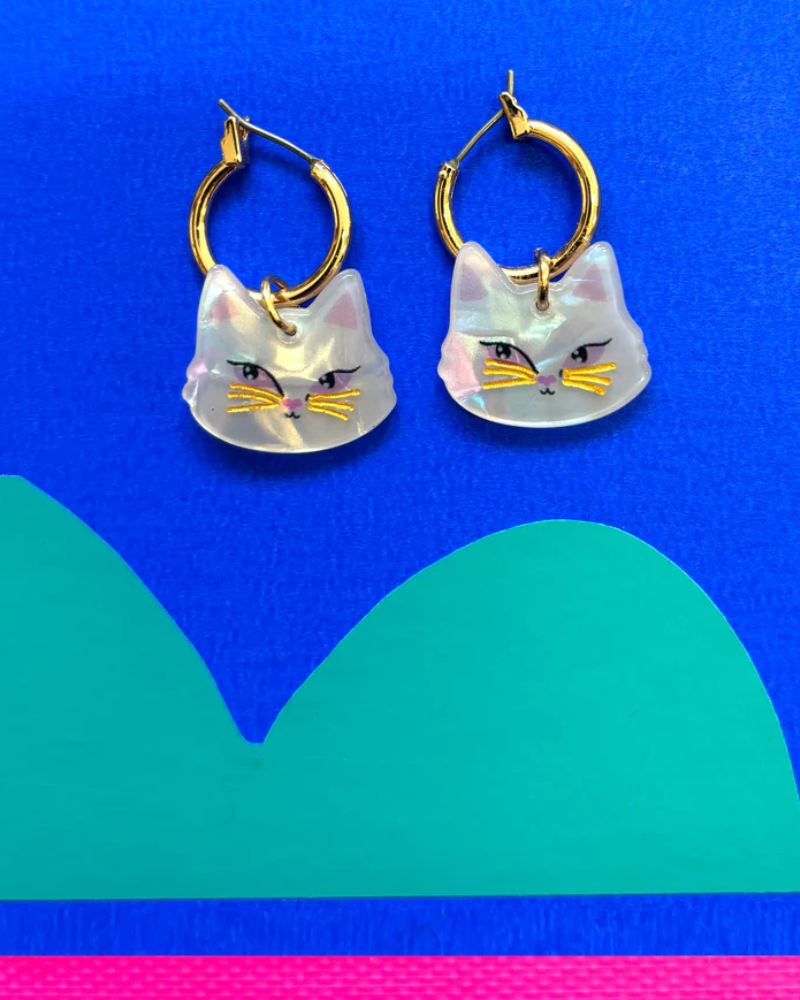 Catnip Cat Hoop Earrings
