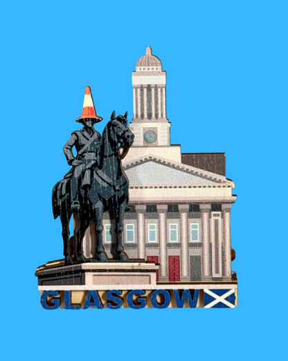 Glasgow Cone Head Duke Wellington 3D Wooden Magnet