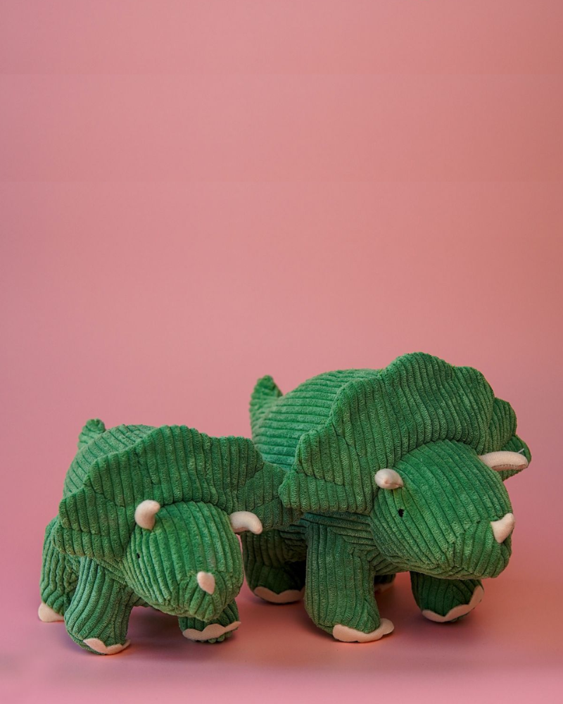 Corduroy Triceratops Dinosaur Toy Assorted Sizes