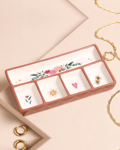 Floral Compartment Trinket Dish