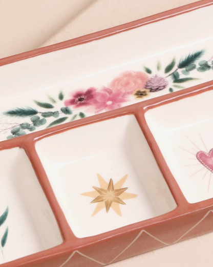 Floral Compartment Trinket Dish