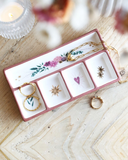 Floral Compartment Trinket Dish