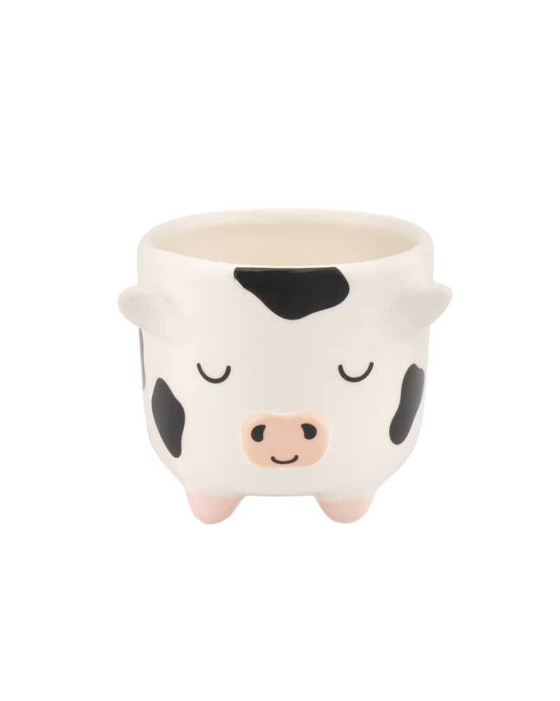 Freisian Cow Mini Planter on Legs