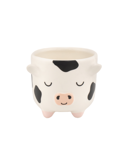 Freisian Cow Mini Planter on Legs