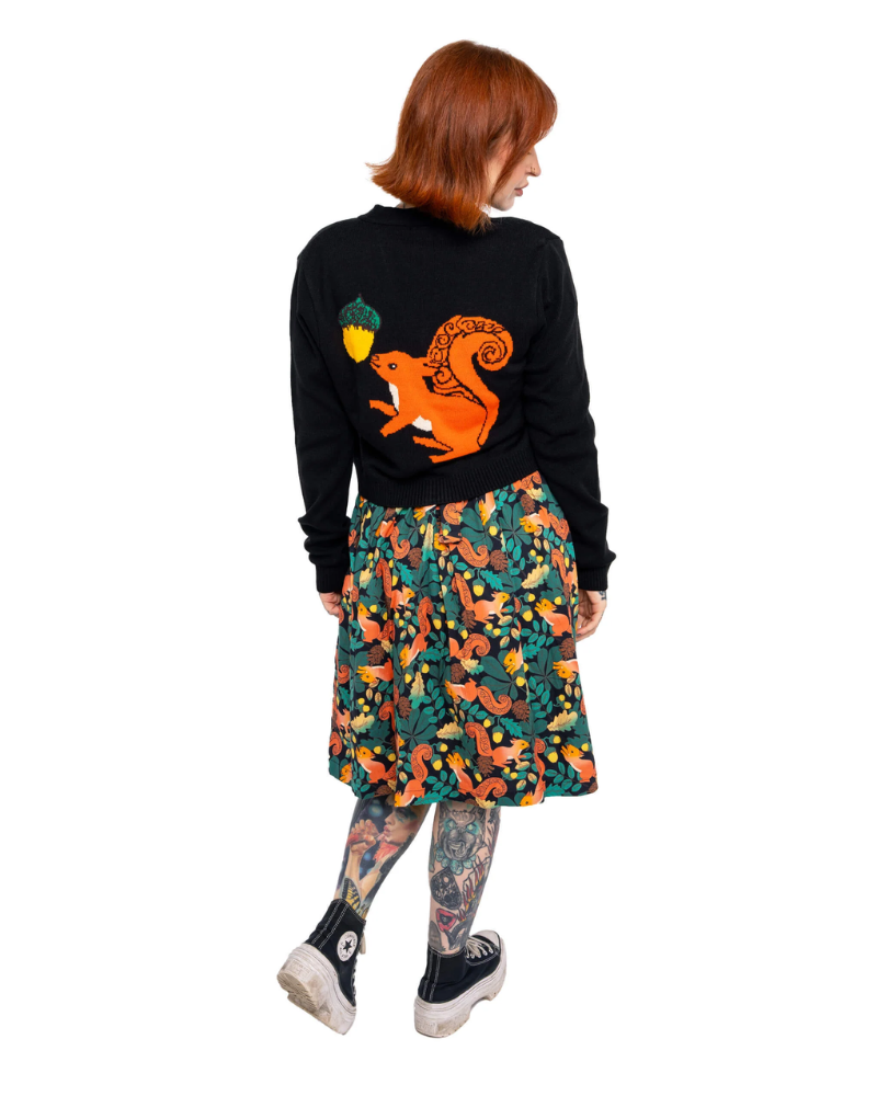 Squirrel Acorn Adventure Cropped Cardigan