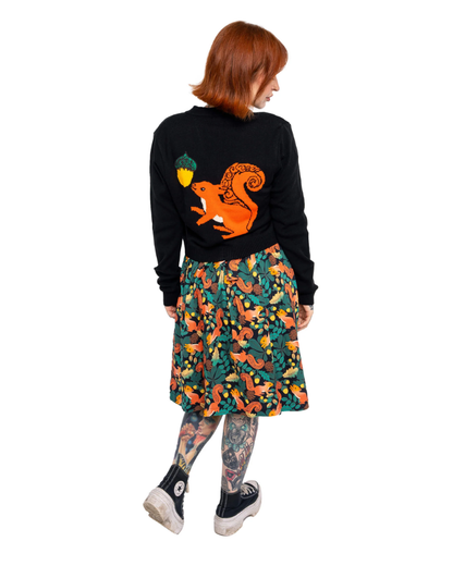 Squirrel Acorn Adventure Cropped Cardigan