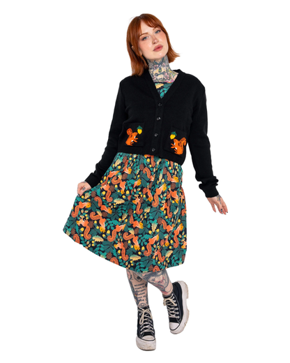 Squirrel Acorn Adventure Fit And Flare Tea Dress