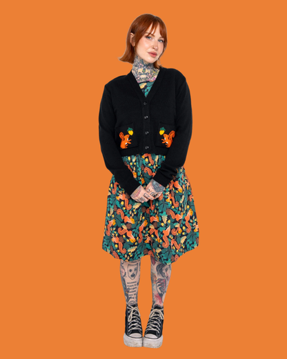 Squirrel Acorn Adventure Cropped Cardigan