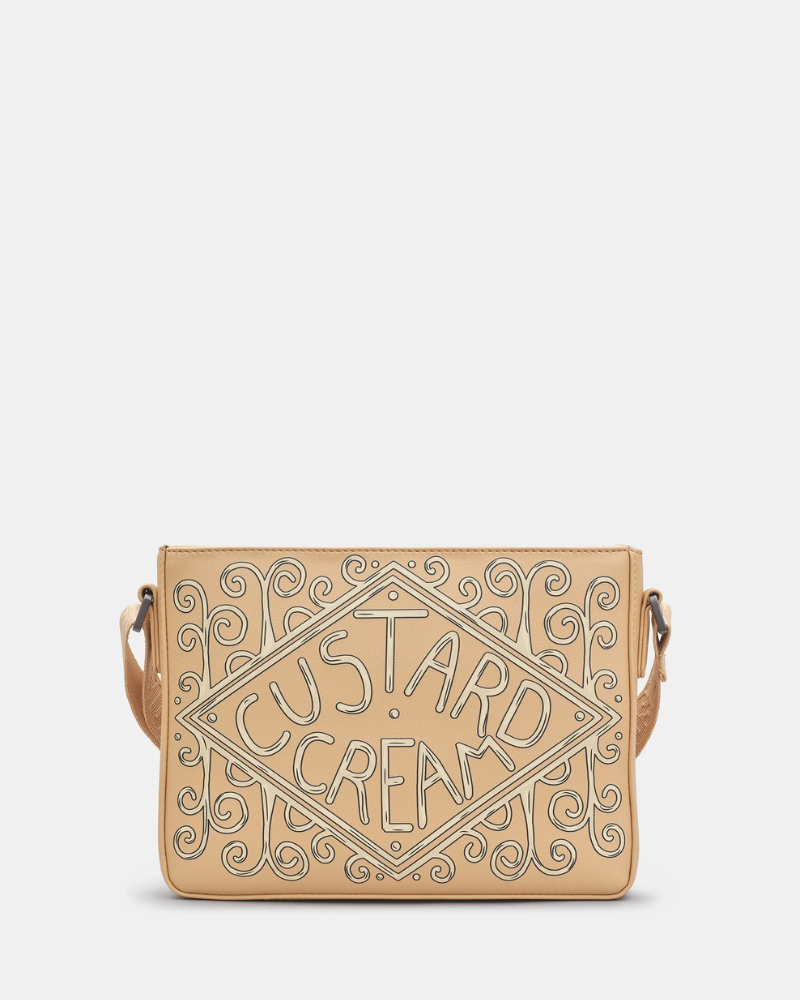 Custard Cream Biscuit Vegan Leather Crossbody Bag